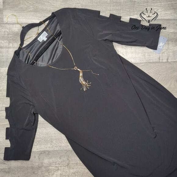 JM Collection 3/4 Ladder Sleeve Mini Dress Size XL - Picture 3 of 7